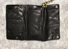 black wallet on chain​ Leather Trifold Wallet on A Chain Trifold Leather Wallets for Men Biker Chain Wallets