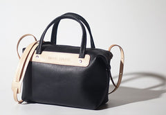 Handmade Leather Black Womens Handbag Fashion Shoulder Bag for Women