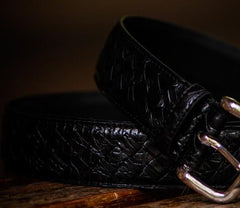 Handmade Black Leather Mens Belt Custom Cool Leather Men Belt for Men