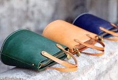 Handmade Leather Bucket Bag Purse Bucket Handbags Shoulder Bag for Women