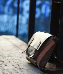Handmade Vintage Leather Mens Messenger Bags Coffee Shoulder Bags for Men