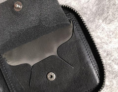 Genuine Leather Mens Cool billfold Leather Wallet Men Small Wallets Bifold for Men