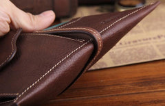 Genuine Leather Mens Cool Slim Long billfold Leather Wallet Men Small Wallets Bifold for Men