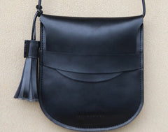 Handmade LEATHER WOMEN Round Saddle SHOULDER BAG Circle Crossbody Purse FOR WOMEN