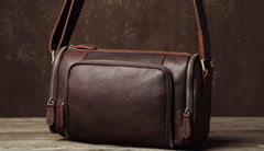 Leather Mens Cool Shoulder Bag Barrel Bag Messenger Bag for men