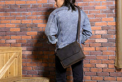 Cool Brown Vintage Leather Mens Messengers Bag Shoulder Bag for Men