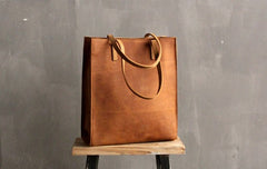 Vintage WOMENs LEATHER Tote Bag Stylish Leather Work Tote Purses FOR WOMEN