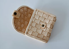 Handmade LEATHER Womens Braided Small Wallet Leather Card Small Wallet FOR Women