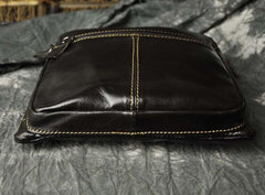 Mens Leather Small Side Bag Messenger Bag Courier bag for Men