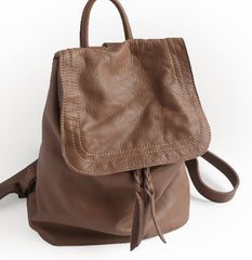 Vintage Soft LEATHER WOMEN Bucket Backpack School Backpack FOR WOMEN