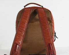 Cool Black Leather Mens Backpack Large Travel Backpack Brown Hiking Backpack for men