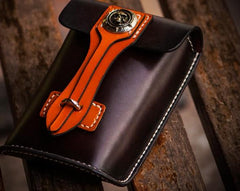 Handmade Biker Leather Belt Pouch Mens Cases Waist Bags Hip Pack Belt Bag for Men