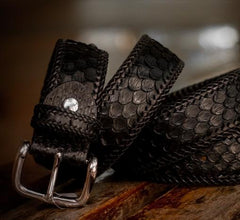 Handmade Black Leather Mens Belts Custom Cool Leather Men Belt for Men
