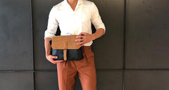 Handmade Cool Leather Mens Small Messengers Bag Shoulder Bags for Men