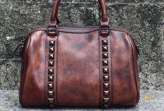 Handmade Leather Handbag Doctor Bag Purse Crossbody Shoulder Bag for Girl Women Lady - EverHandmade