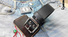 Handmade Black Leather Mens Belt Leather Belt for Men