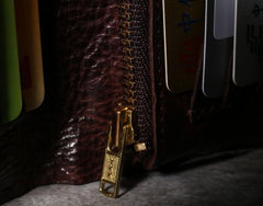 Handmade Genuine Leather Mens Cool Slim Leather billfold Wallet Men Small Wallets Bifold for Men