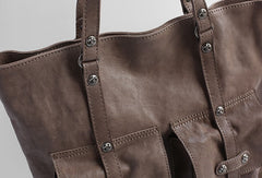 Vintage WOMENs Brown Large LEATHER Tote Bag Fashion Tote Purse FOR WOMEN