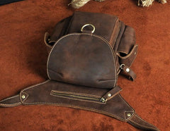 Cool Leather Mens Drop Leg Bag Belt Pouch Waist Bag Shoulder Bag for Men