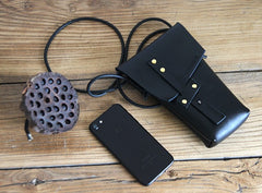 Handmade LEATHER WOMEN Cell Phone Saddle SHOULDER BAG Small Crossbody Purse FOR WOMEN