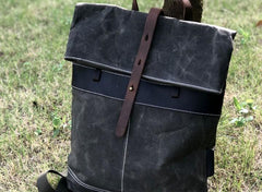 Vintage Cool Mens Waxed Canvas Backpack Canvas Backpack for Men