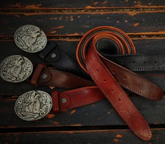 Handmade Leather Mens Belts Custom Cool Leather Men Black Belt for Men
