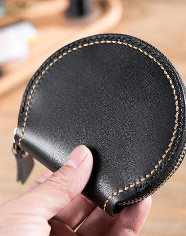 Handmade Leather Mens Cool Change Coin Wallet Coin Holder Coin Pouch Case for Men