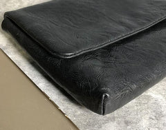 Handmade Leather Mens Clutch Cool Slim Wallet Zipper Clutch Wristlet Wallet for Men