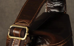 Leather Cool Mens Chest Bag Sling Bag Sling Crossbody Bag for men