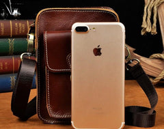 Cool Mens Small Leather Belt Pouch Holster Belt Case Waist Pouch Side Bag for Men