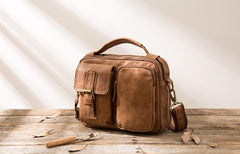 Cool Leather Small Mens Messenger Bags Small Shoulder Bags  for Men