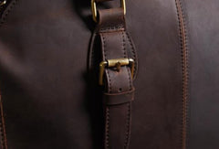 Handmade Cool leather mens Shoulder Briefcases vintage laptop Briefcase Business Briefcase - EverHandmade
