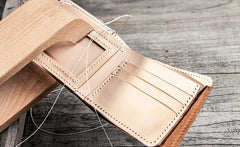 Handmade Vintage Leather Mens Small Wallet Bifold billfold Wallet for Men