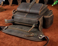 Biker Mens Leather Drop Leg Bag Waist Bag Side Bag Belt Pouch Pack for Men