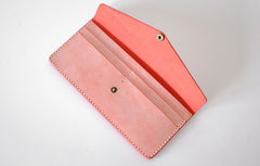 Handmade LEATHER Womens Long Wallet Leather Envelope Long Wallet FOR Women