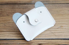 Cute LEATHER Womens Small Dog Change Wallet Leather Card Wallet FOR Women