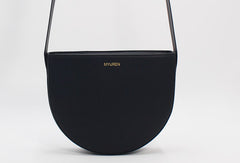 Genuine Leather Round Saddle Purse Bag Shoulder Bag for Women Leather Crossbody Bag - EverHandmade