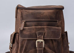 Vintage Cool Leather Mens Backpack Large Travel Bag Hiking Bag for men