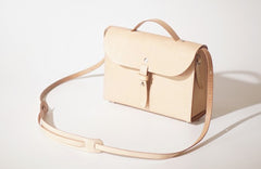 Handmade Leather Beige Womens Handbag Fashion Shoulder Bag for Women