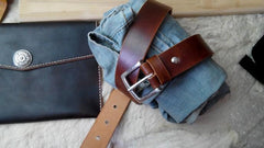 Cool Handmade Brown Leather Mens Belt Leather Belt for Men