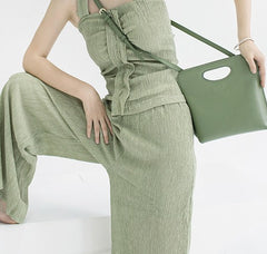 Cute Green Black Leather Womens Mini Crossbody Purse Shoulder Bag for Women