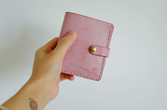 Handmade LEATHER Womens Small Wallet Leather Small Bifold Wallet FOR Women