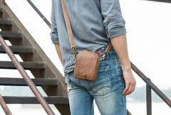 Leather Belt Pouch Phone Cases Mens Waist Bag Shoulder Bag for Men