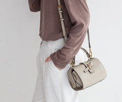 Small Leather Stylish Womens Boston Handbag Doctor Shoulder Bag for Women