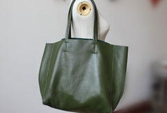 Handmade Vintage Leather Oversize Tote Bag Shoulder Bag Handbag For Women - EverHandmade
