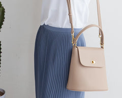 Cute Leather Womens Stylish Bucket Handbag Crossbody Purse Barrel Shoulder Bag for Women