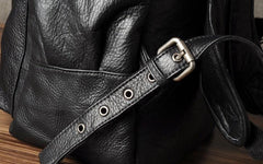 Leather Black Mens Cool Backpack Large Travel Backpack Hiking Backpack for men