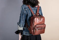 Handmade Genuine Leather Travel Bag Backpack Bag Shoulder Bag Leather Purse For Women - EverHandmade