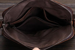 Cool Coffee Small Leather Mens Messenger Bag Shoulder Bag for Men