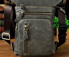 Cool Leather Mens Drop Leg Bag Belt Pouch Waist Bag Shoulder Bag for Men